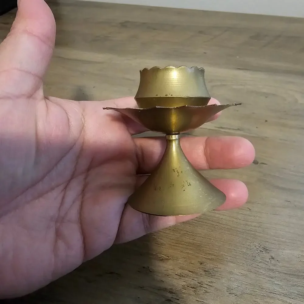 Vintage brass lotus